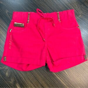 1998 Pit Bull Jeans Hot Pink Gold Booty Brazilian lift BBL Shorts Brazi Med? Y2K